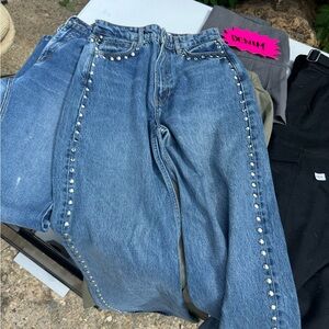 Reformation Blue Studded Women Jeans